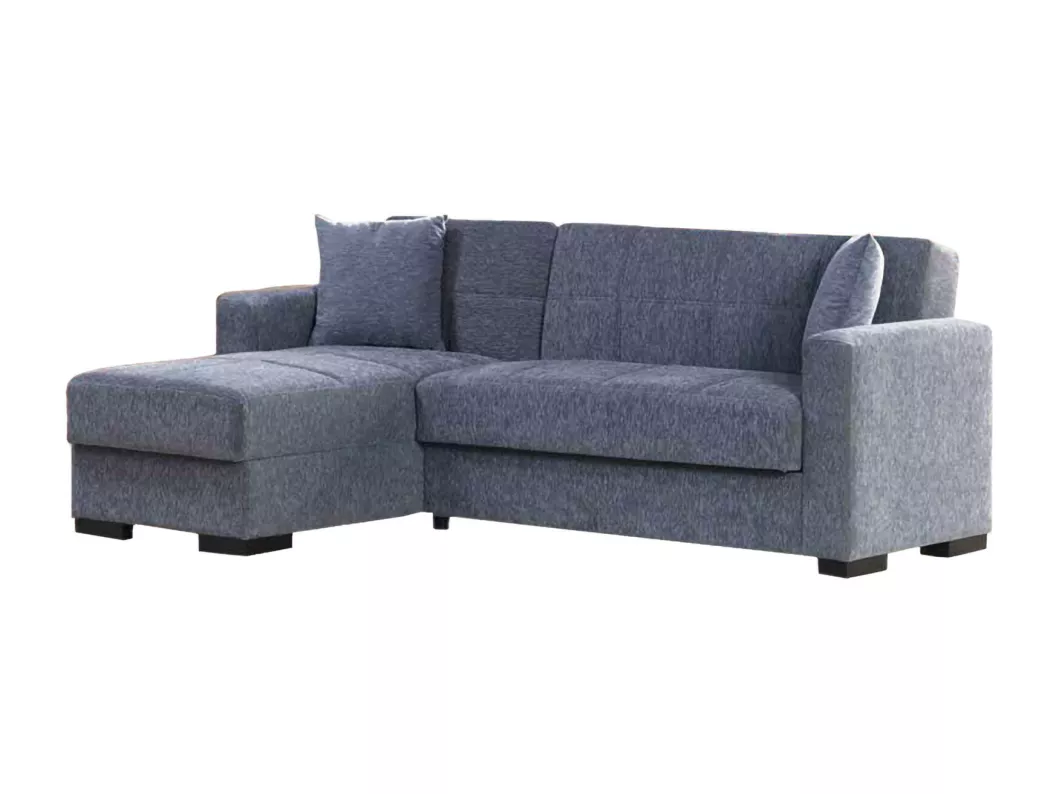 Kauf Unique Schlafsofa Ddajca, Eckschlafsofa mit umkehrbarer Halbinsel, Aufbewahrungssofa für Wohnzimmer mit chaiselongue und 2 Kissen, 230x150h81 cm, Grau