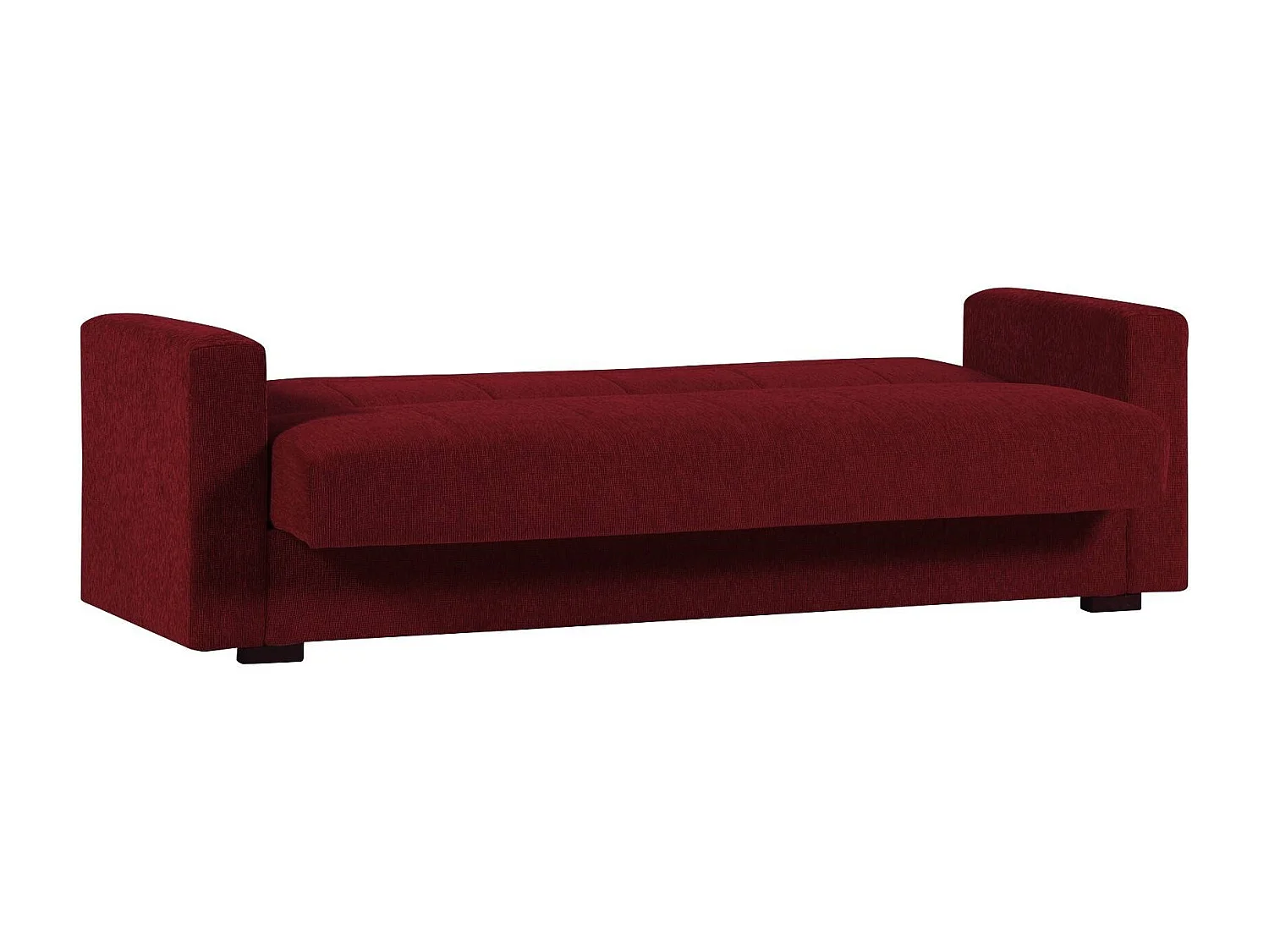 Canapé Dlinette, Canapé conteneur 3 places linéaire, Canapé de salon en tissu rembourré avec ouverture clic-clac, 212x80h87 cm, Rouge