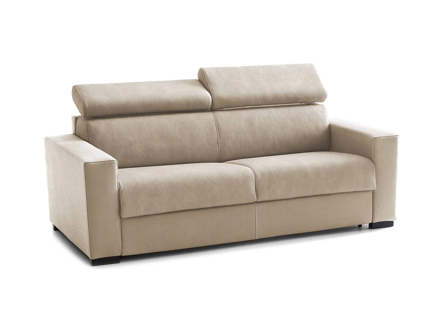 Canapé Daalhou, Canapé 2 places, 100% Made in Italy, Canapé de salon à ouverture pivotante, avec appuis-tête réglables et accoudoirs standard, Cm 180x95h85, Beige