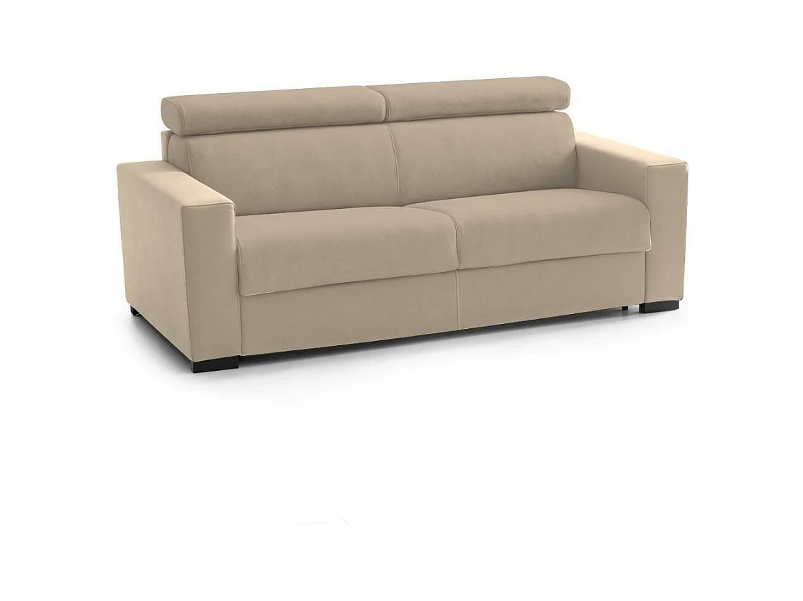 Canapé Daalhou, Canapé 2 places, 100% Made in Italy, Canapé de salon à ouverture pivotante, avec appuis-tête réglables et accoudoirs standard, Cm 180x95h85, Beige