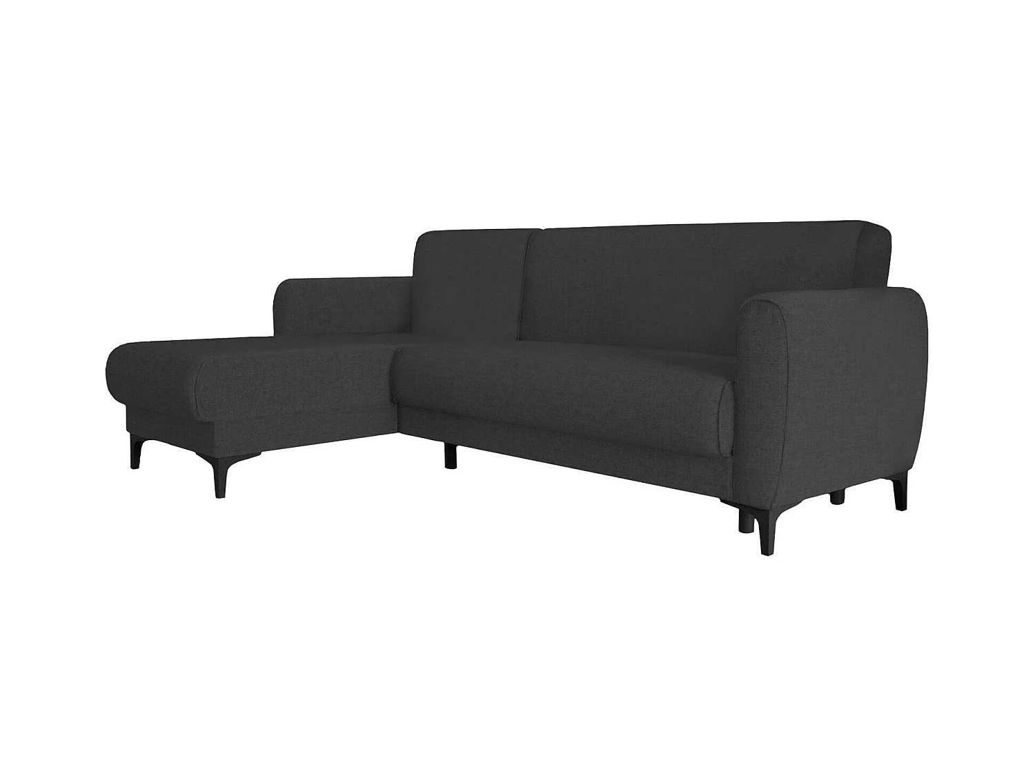 Canapé Dabazo, Canapé d'angle avec péninsule réversible, Canapé de rangement moderne avec méridienne et 3 coussins, 230x153h85 cm, Anthracite