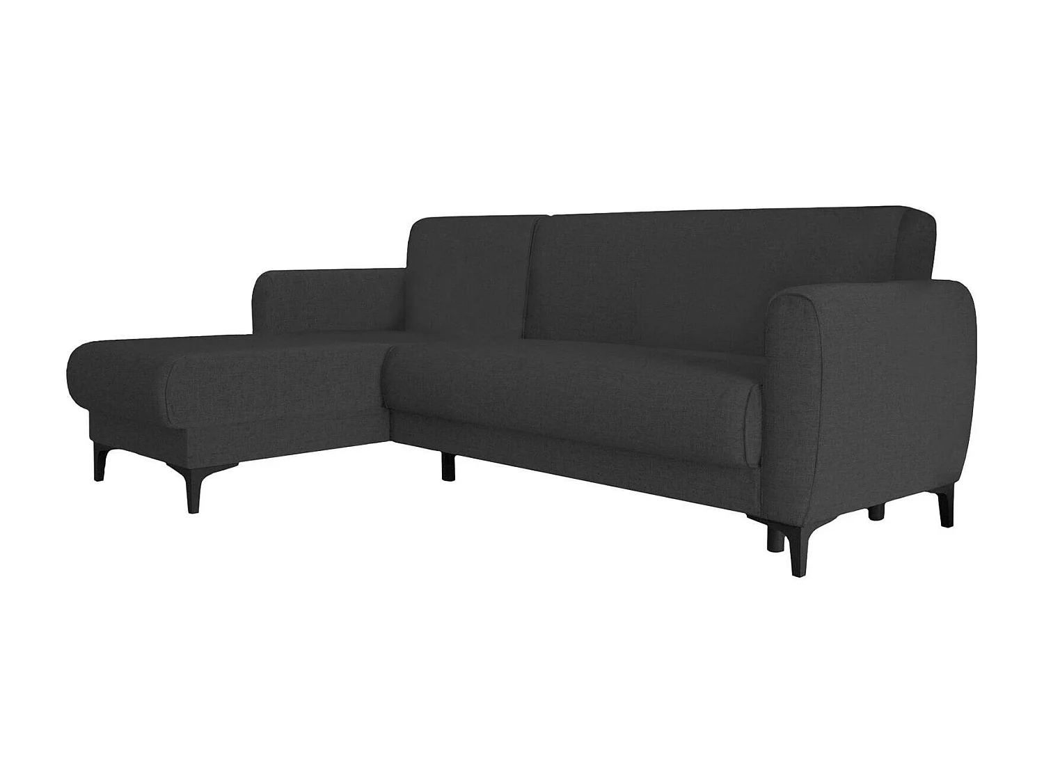 Canapé Dabazo, Canapé d'angle avec péninsule réversible, Canapé de rangement moderne avec méridienne et 3 coussins, 230x153h85 cm, Anthracite