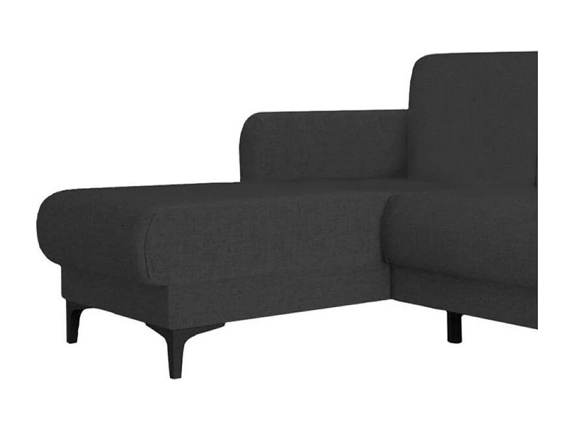 Canapé Dabazo, Canapé d'angle avec péninsule réversible, Canapé de rangement moderne avec méridienne et 3 coussins, 230x153h85 cm, Anthracite