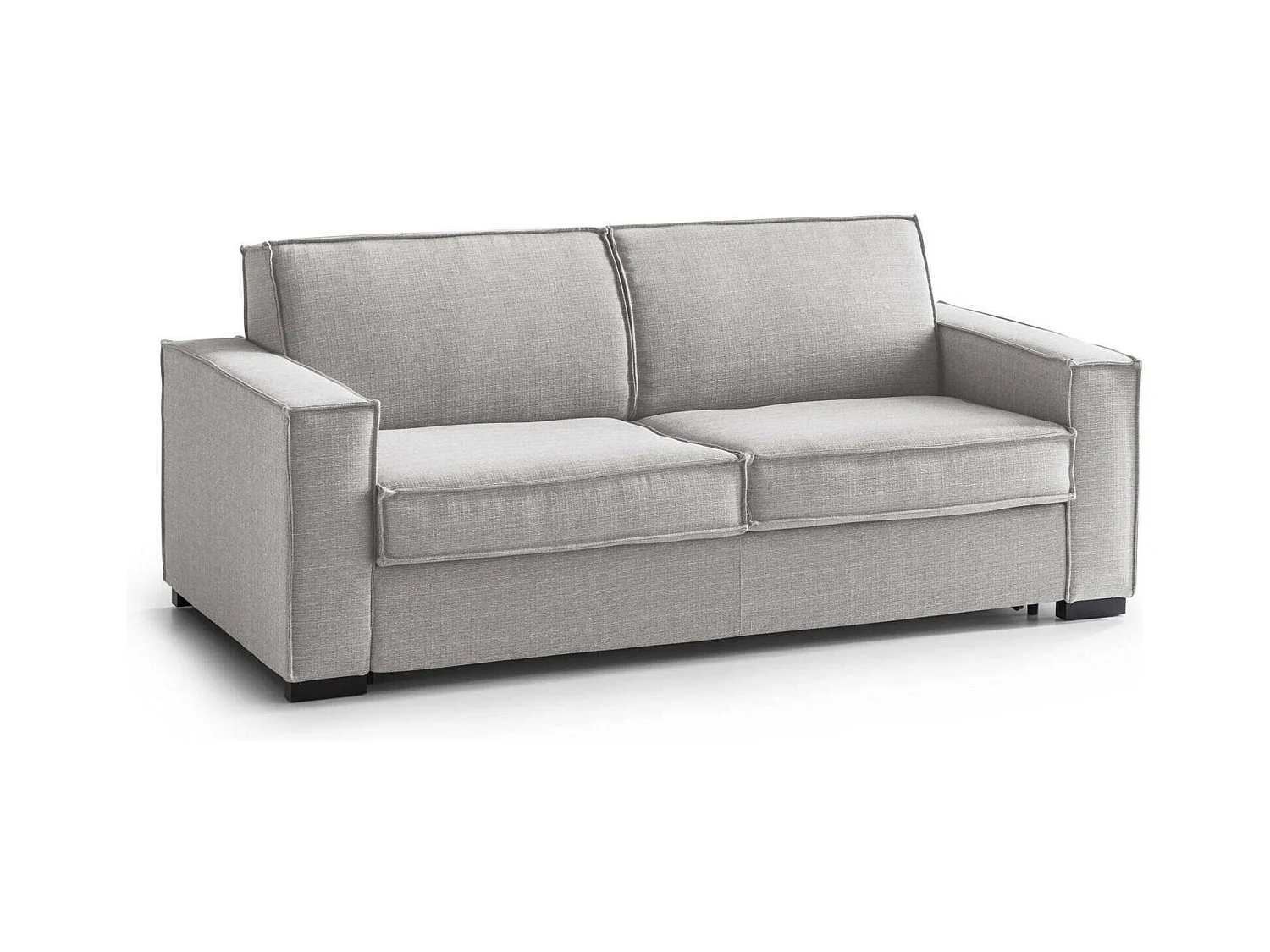 Canapé-lit Dekuba, canapé 2 places, 100% Made in Italy, Canapé de salon à ouverture pivotante, en tissu rembourré, avec accoudoirs standards, 180x95h90 cm, Gris