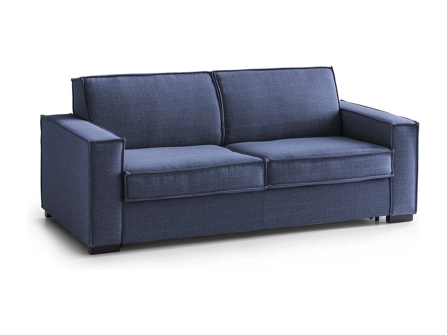 Sofá-cama Dekuba, sofá de 2 lugares, 100% Fabricado na Itália, Sofá da sala com abertura giratória, em tecido acolchoado, com braços padrão, 180x95h90 cm, Azul