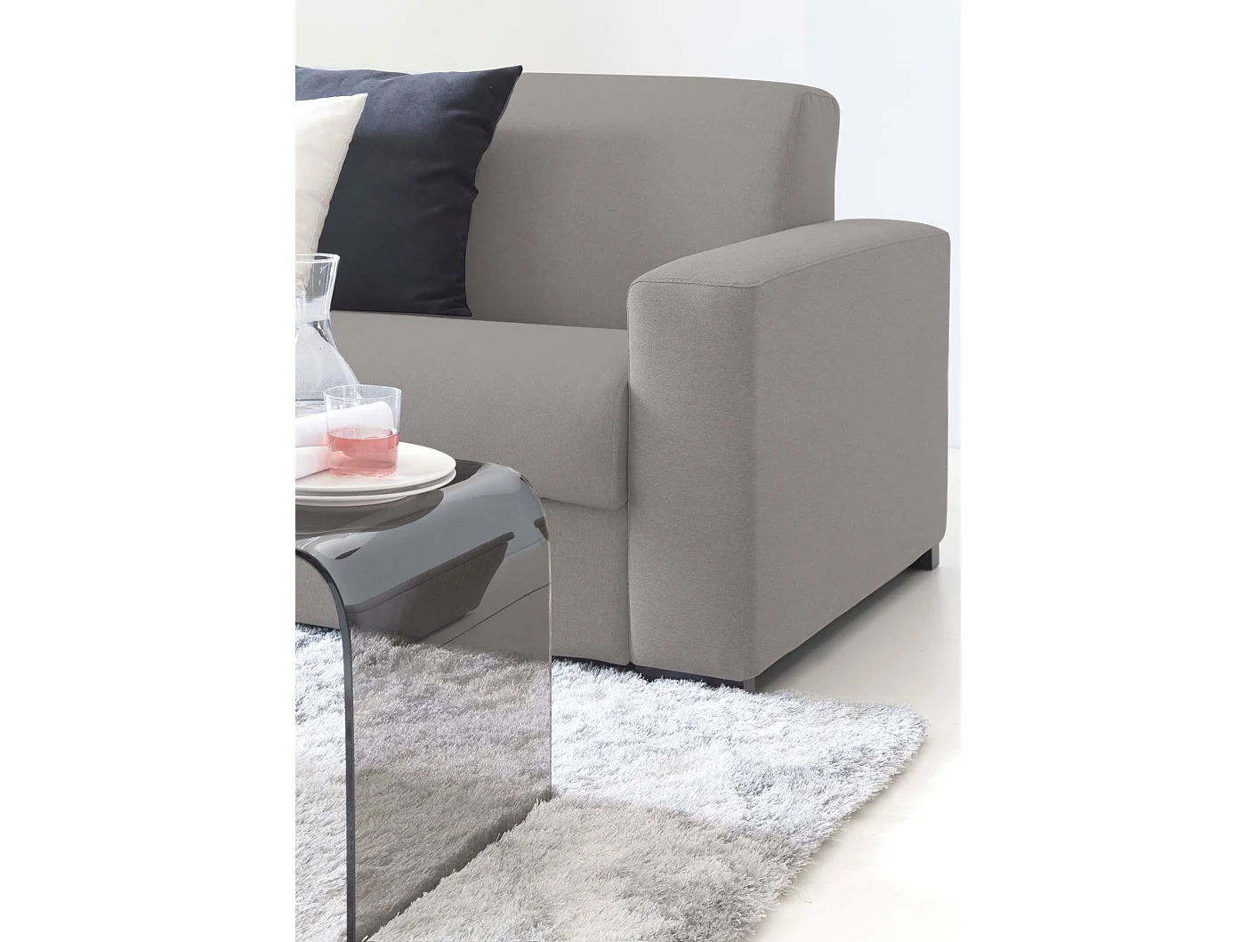 Talamo Italia - Divano letto con penisola Aika, Cm 280x95h90, Grigio
