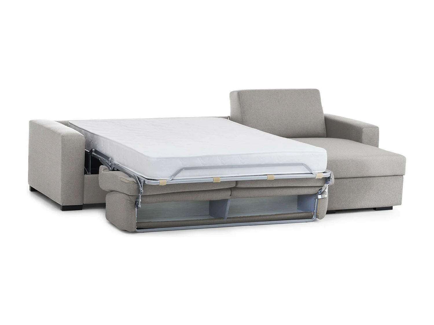 Talamo Italia - Divano letto con penisola Aika, Cm 280x95h90, Grigio