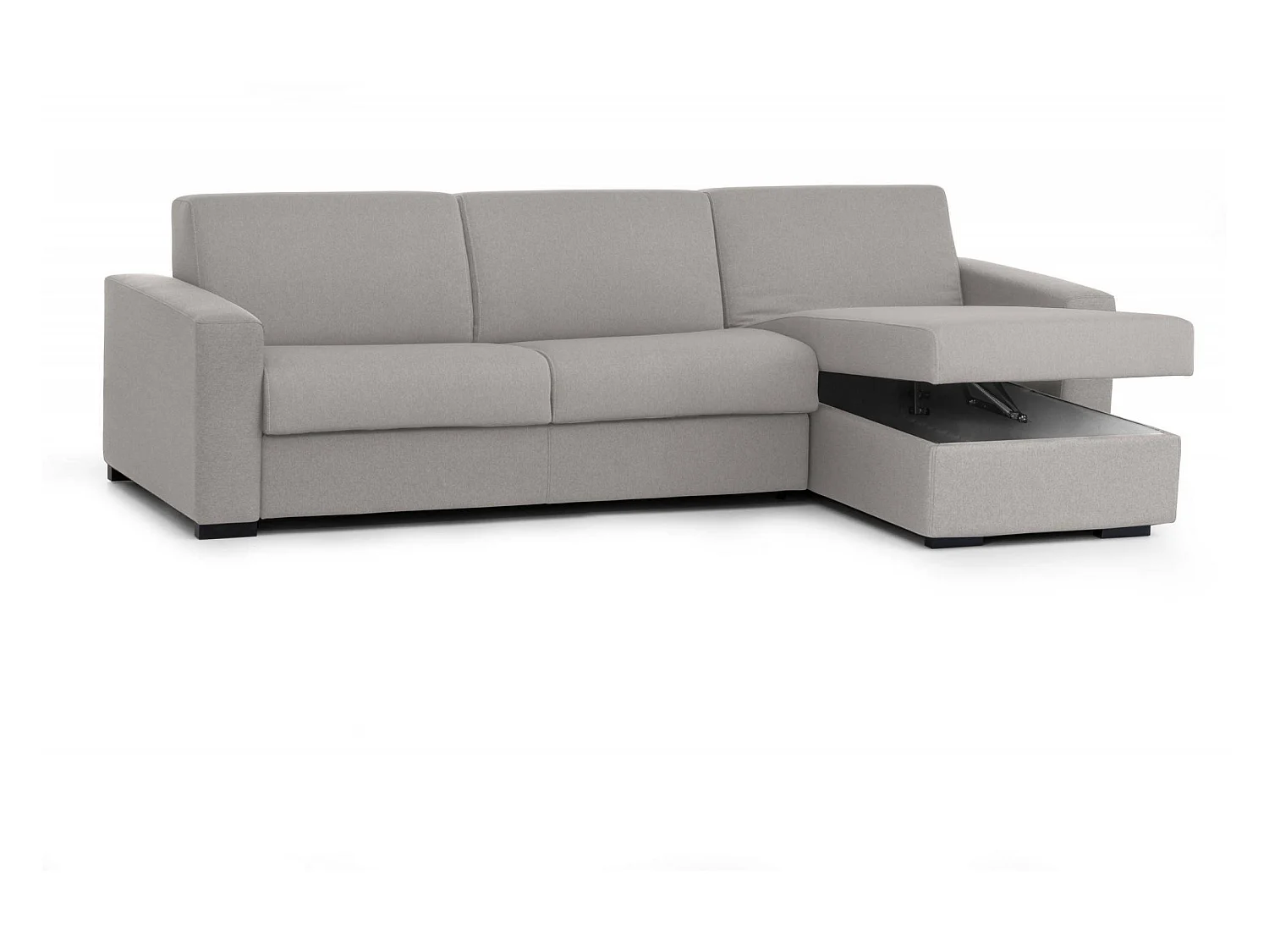 Canapé d'angle convertible en tissu gris 280x95h90 cm