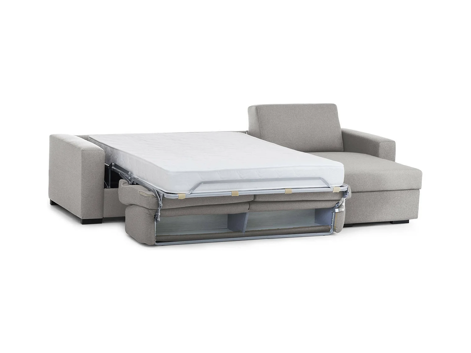Canapé d'angle convertible en tissu gris 280x95h90 cm