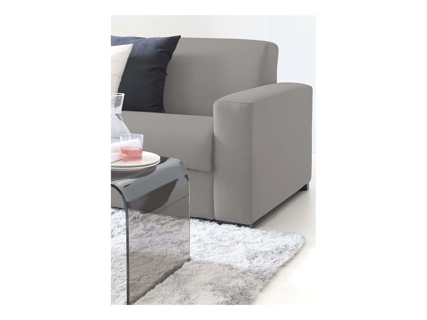 Canapé d'angle convertible en tissu gris 280x95h90 cm