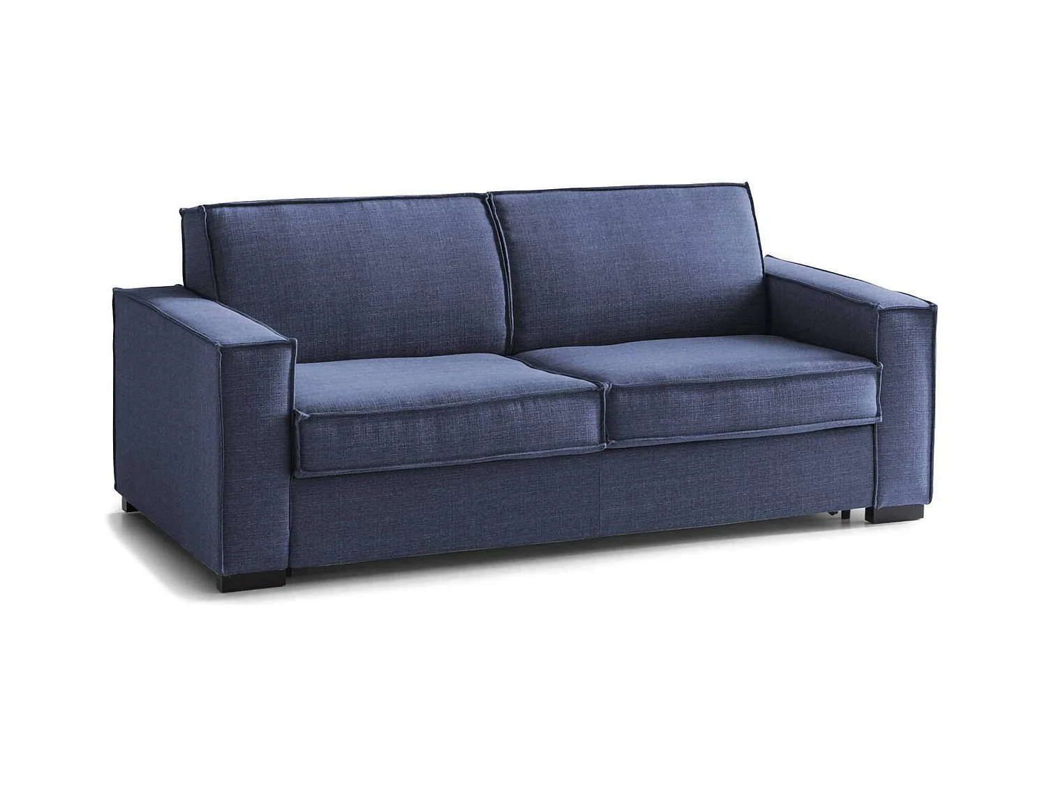 Canapé fixe Daarn, canapé 3 places, 100% Made in Italy, Canapé de salon en tissu, avec accoudoirs fins, 200x95h90 cm, Bleu