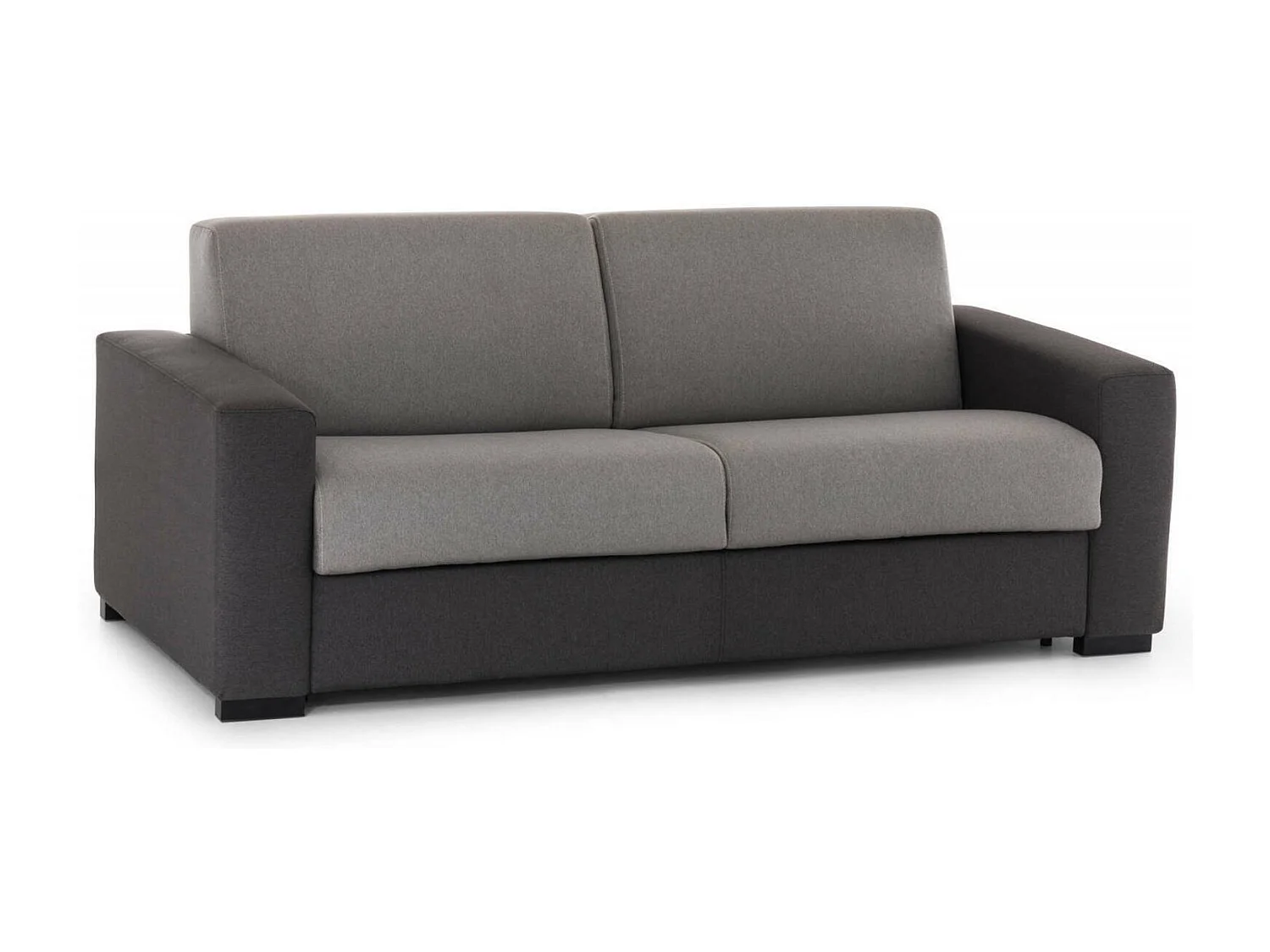 Canapé fixe Dgrabb, canapé 3 places, 100% Made in Italy, Canapé de salon, en tissu rembourré, avec accoudoirs fins, 200x95h90 cm, Gris et Anthracite