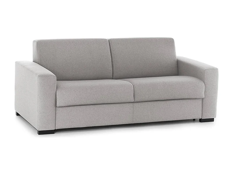 Sofá fijo Dgrabb, Sofá de 3 plazas, 100% Made in Italy, Sofá Sala de estar, en tela acolchada, con reposabrazos delgados, Cm 200x95h90, Gris