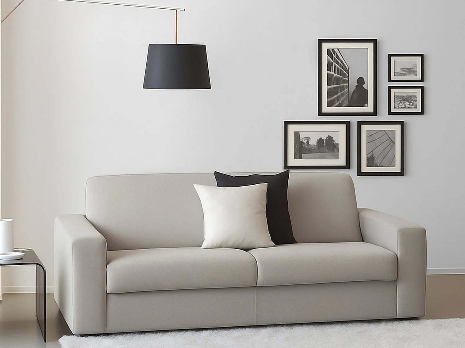 Sofá fixo Dmazzon, sofá de 2 lugares, 100% Fabricado na Itália, Sofá da sala, em tecido acolchoado, com braços finos, 160x95h90 cm, Cinza