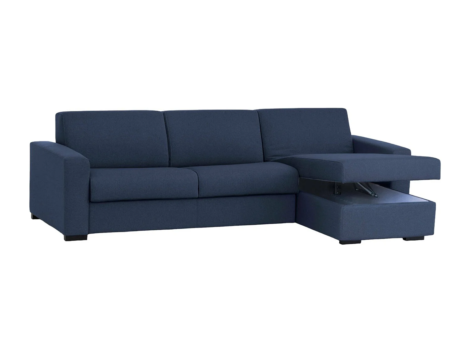 Divano Fisso con Penisola blu 95x280 cm