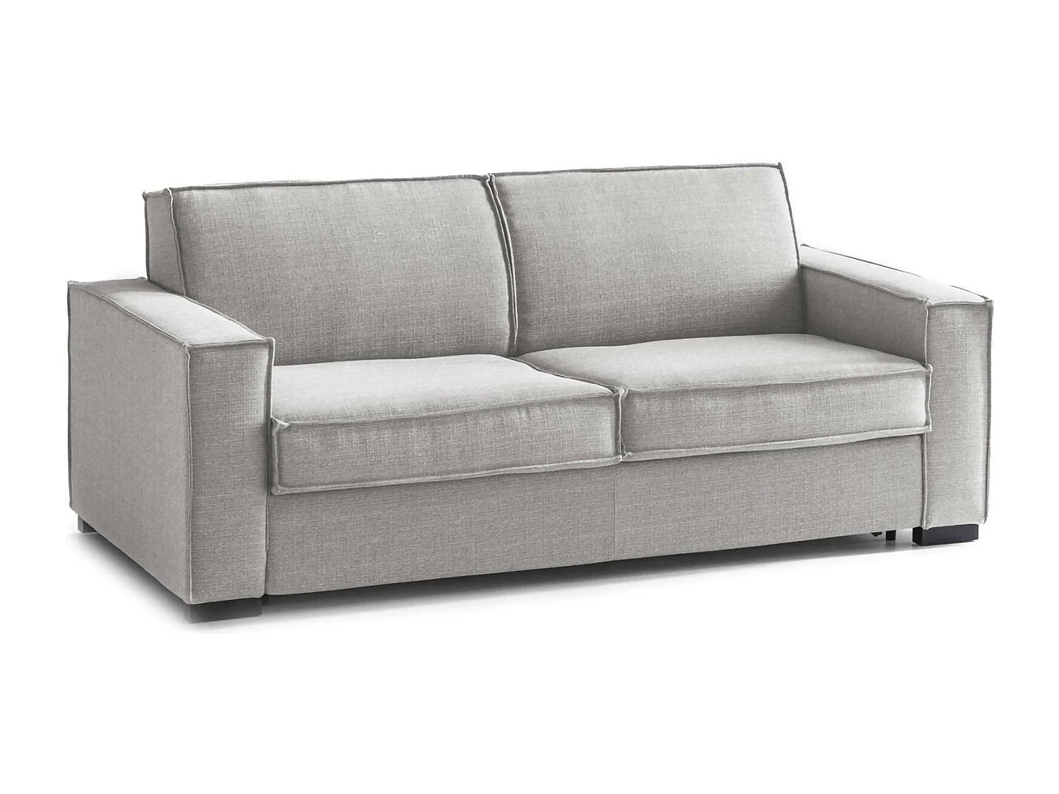 Daalder vaste bank, 2-zitsbank, 100% Made in Italy, Woonkamerbank in stof, met standaard armleuningen, 180x95h90 cm, Grijs