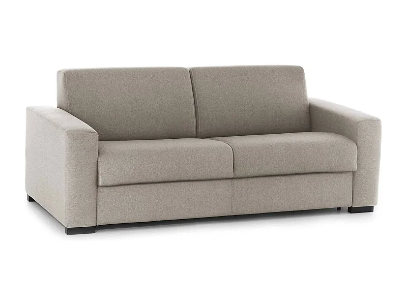 Dmarchi vaste bank, Grote 2-zitsbank, 100% Made in Italy, Woonkamerbank in gewatteerde stof, met standaard armleuningen, 200x95h90 cm, Taupe