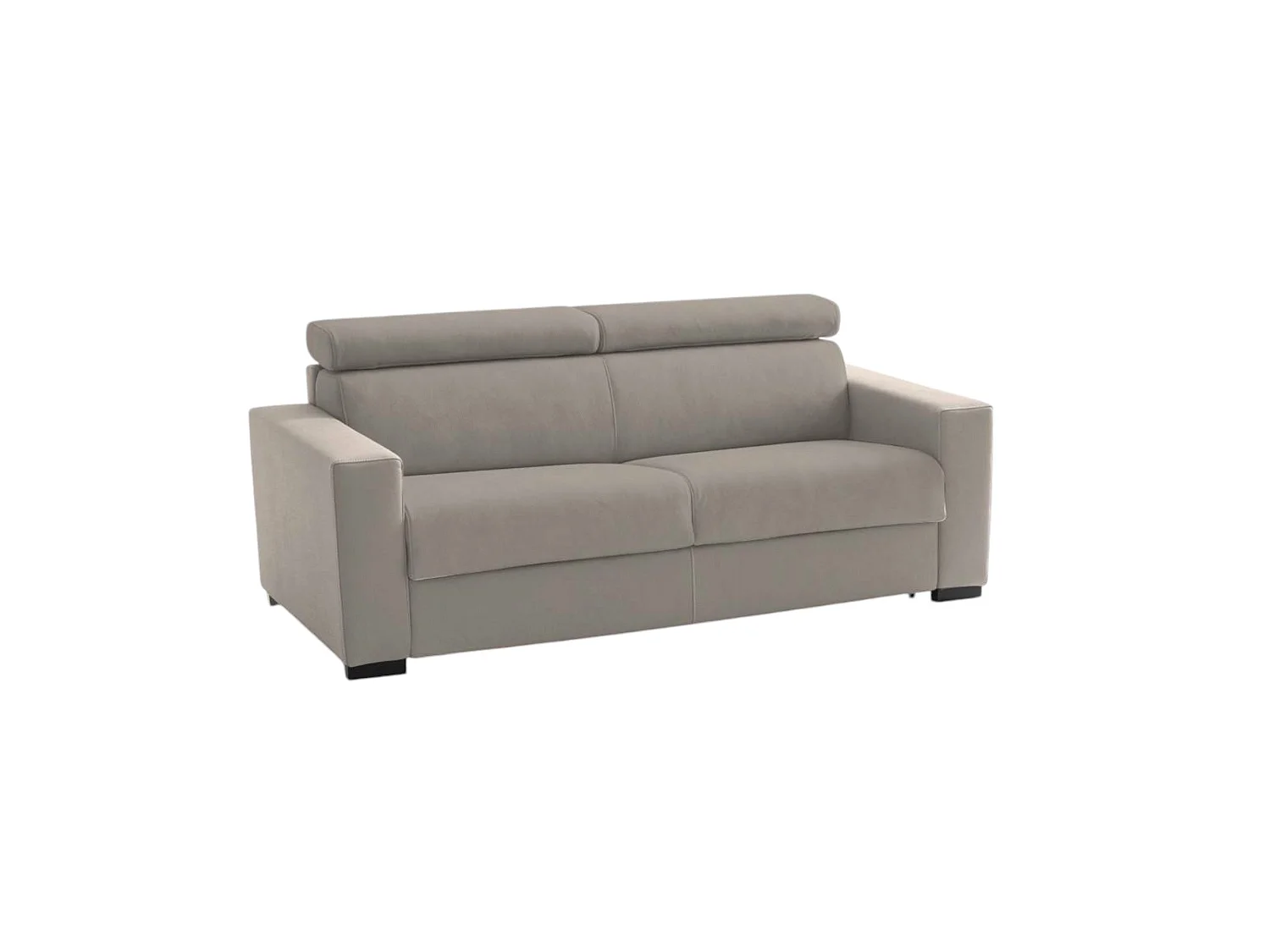 Canapé fixe Dpanad, canapé 2 places, 100% Made in Italy, Canapé de salon, en tissu rembourré, avec appuie-tête réglables et accoudoirs fins, Cm 180x95h85, Taupe