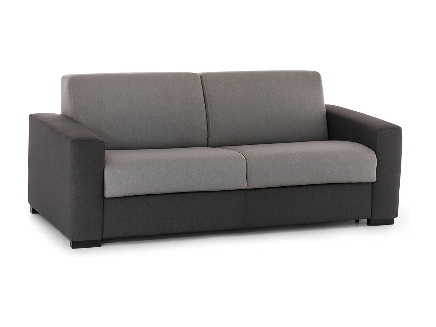 Canapé fixe Dciucc, canapé 3 places, 100% Made in Italy, Canapé de salon en tissu rembourré, avec accoudoirs standards, 220x95h90 cm, Gris et Anthracite