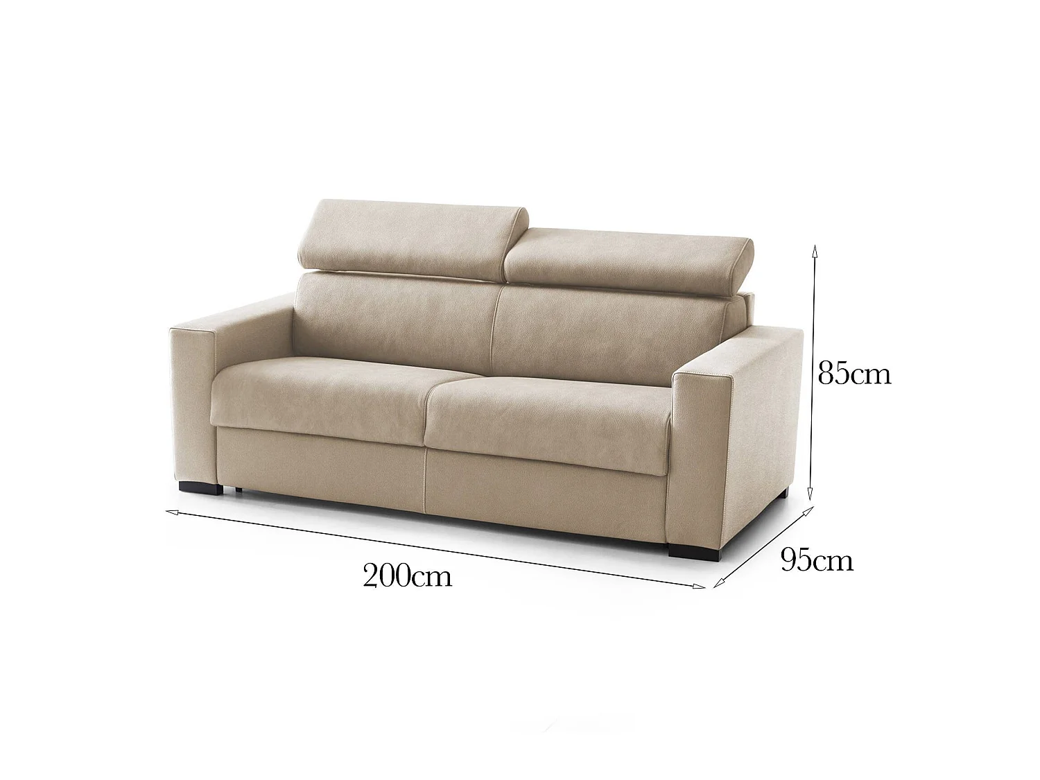 Canapé 2 places en tissu beige TALAMO