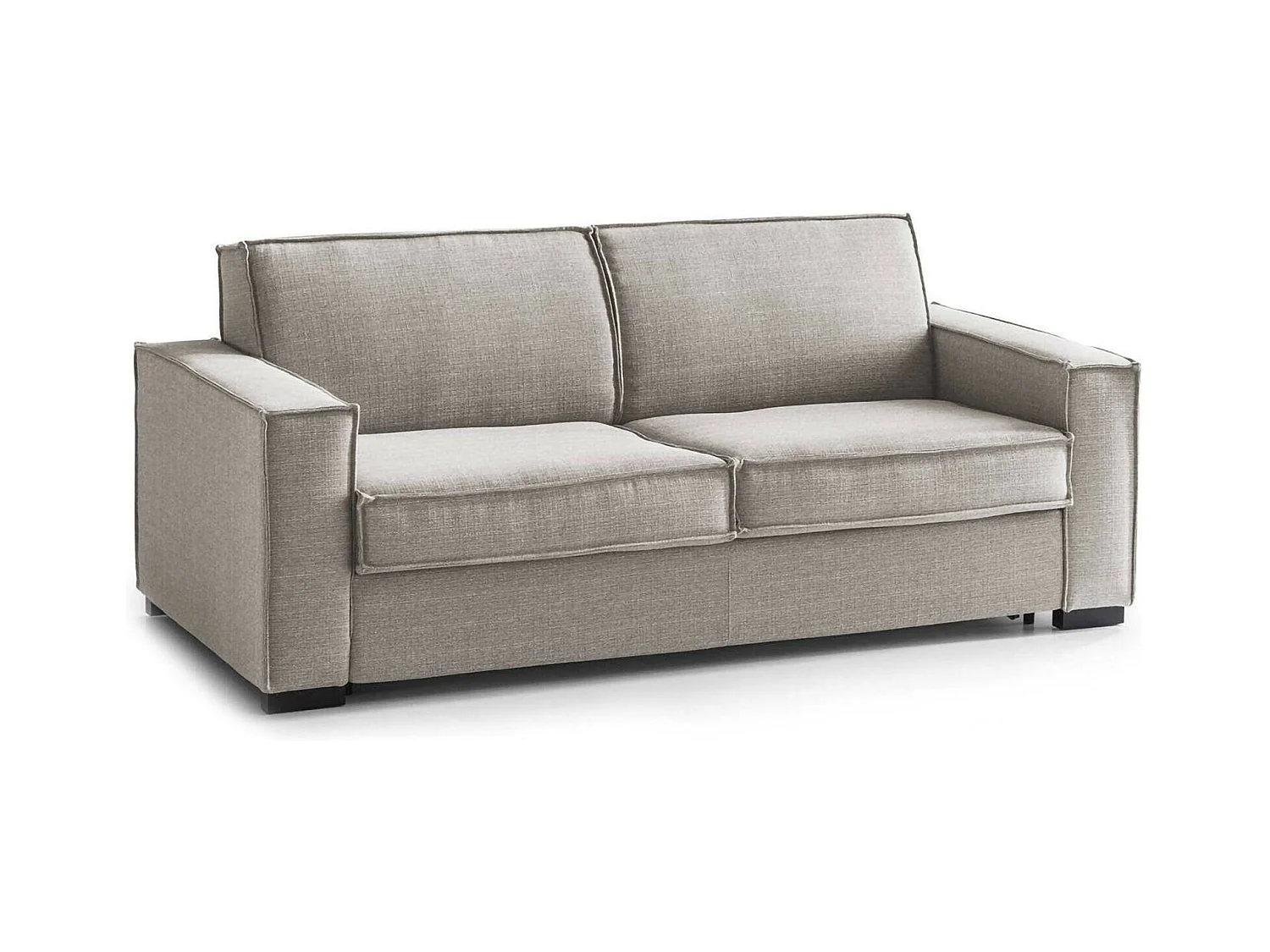 Canapé fixe Daalder, canapé 2 places, 100% Made in Italy, Canapé de salon en tissu, avec accoudoirs standards, 180x95h90 cm, Taupe