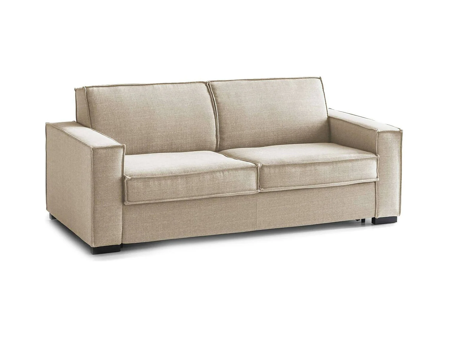 Canapé fixe Daalder, canapé 2 places, 100% Made in Italy, Canapé de salon en tissu, avec accoudoirs standards, 180x95h90 cm, Beige