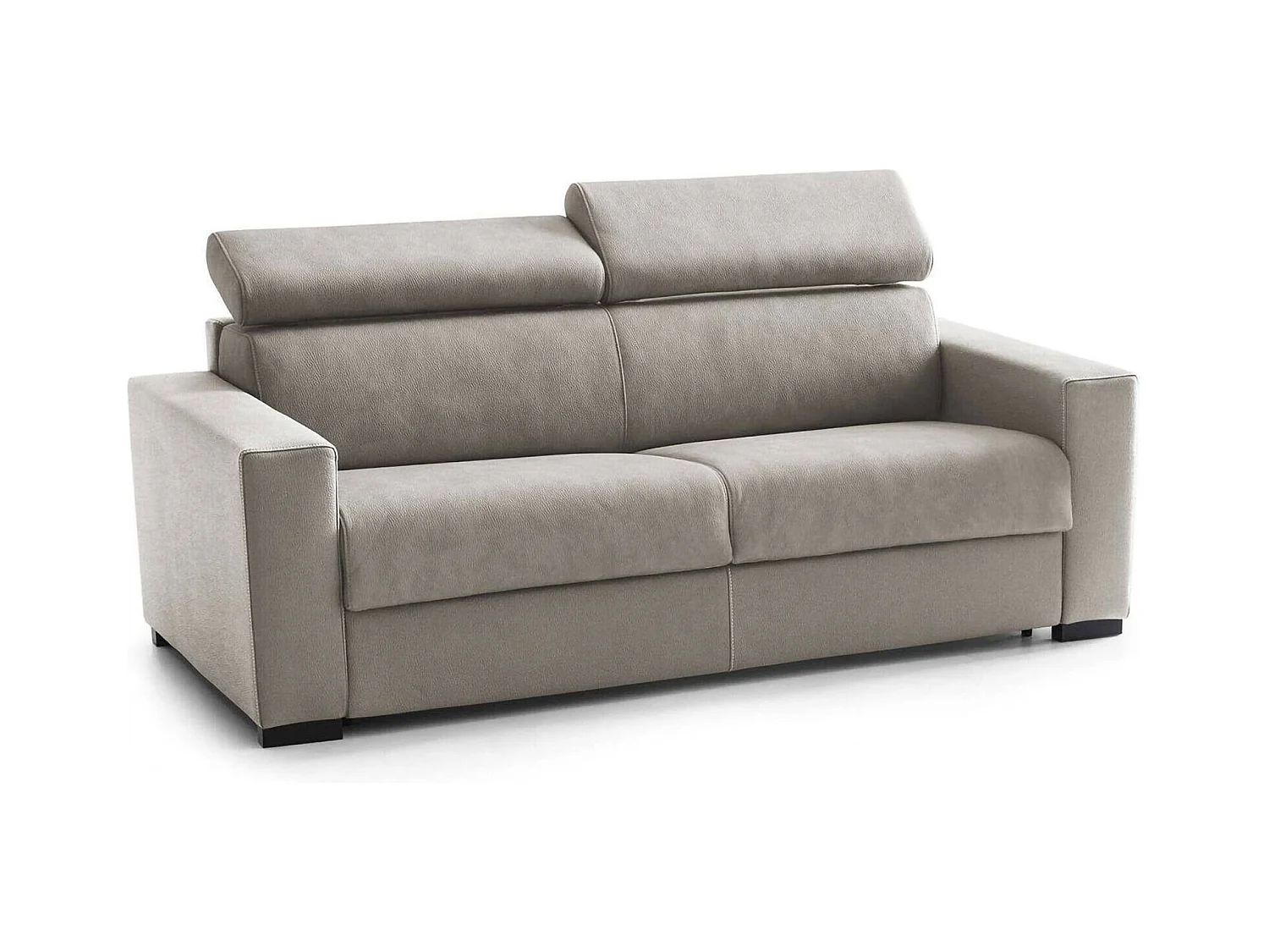 Canapé fixe Dfrar, canapé 3 places, 100% Made in Italy, Canapé de salon, en tissu rembourré, avec appuie-tête réglables et accoudoirs standards, 220x95h85 cm, Taupe