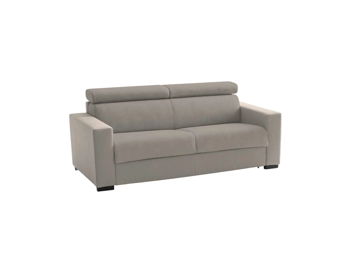 Canapé fixe Dfrar, canapé 3 places, 100% Made in Italy, Canapé de salon, en tissu rembourré, avec appuie-tête réglables et accoudoirs standards, 220x95h85 cm, Taupe