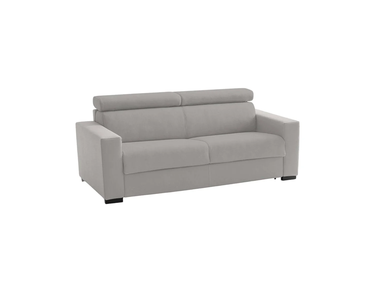 Canapé fixe Dmicel, canapé 3 places, 100% Made in Italy, Canapé de salon, en tissu rembourré, avec appuie-tête réglables et accoudoirs fins, 220x95h85 cm, Gris