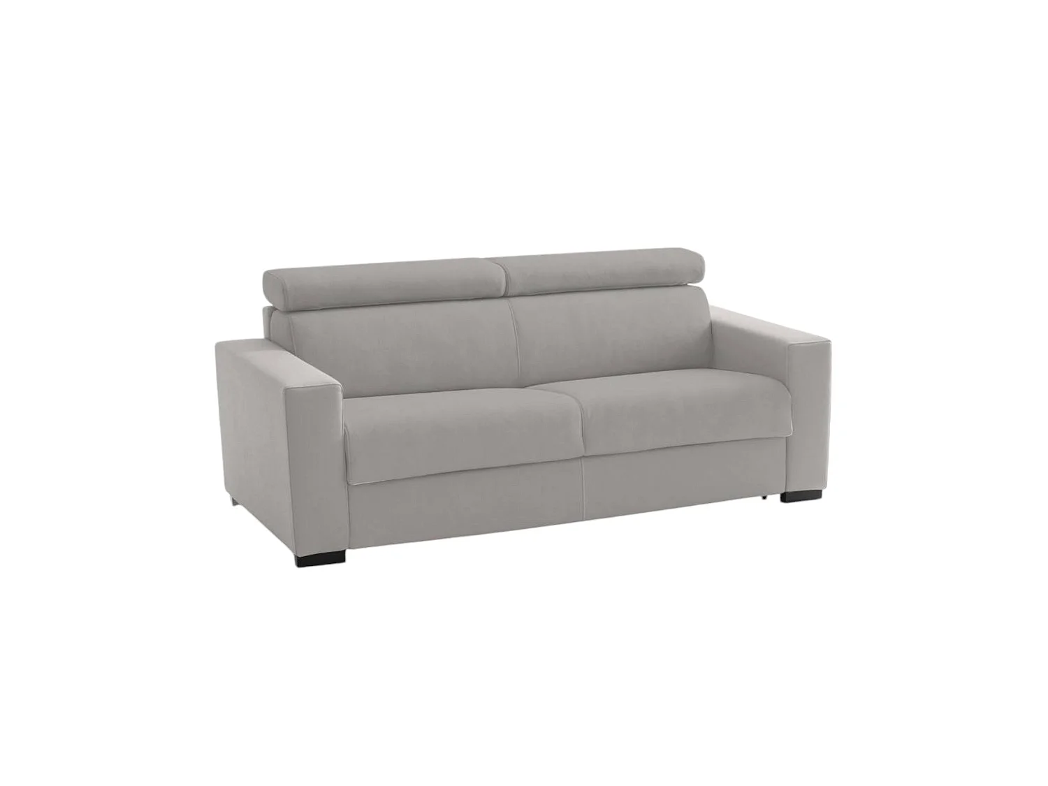 Canapé fixe Diannon, Grand Canapé 2 places, 100% Made in Italy, Canapé Salon, en tissu matelassé, avec appuis-tête réglables et accoudoirs fins, Cm 200x95h85, Gris