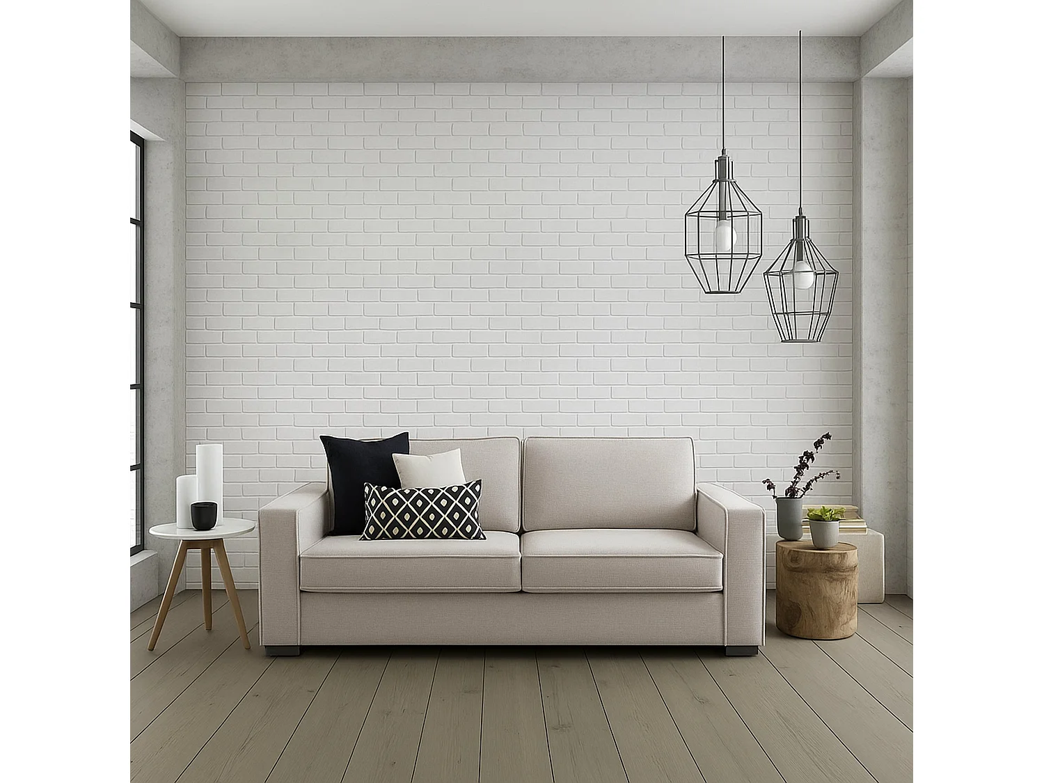 Divano Fisso 3 Posti Diopside, Sfoderabile Made in Italy, 95x220 cm Grigio Tortora