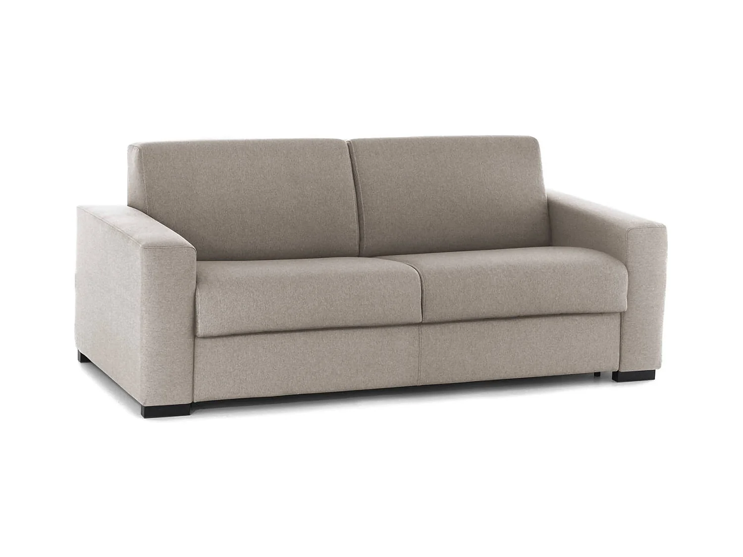 Dgunte vaste bank, Grote 2-zitsbank, 100% Made in Italy, Woonkamerbank, in gewatteerde stof, met slanke armleuningen, 180x95h90 cm, Taupe