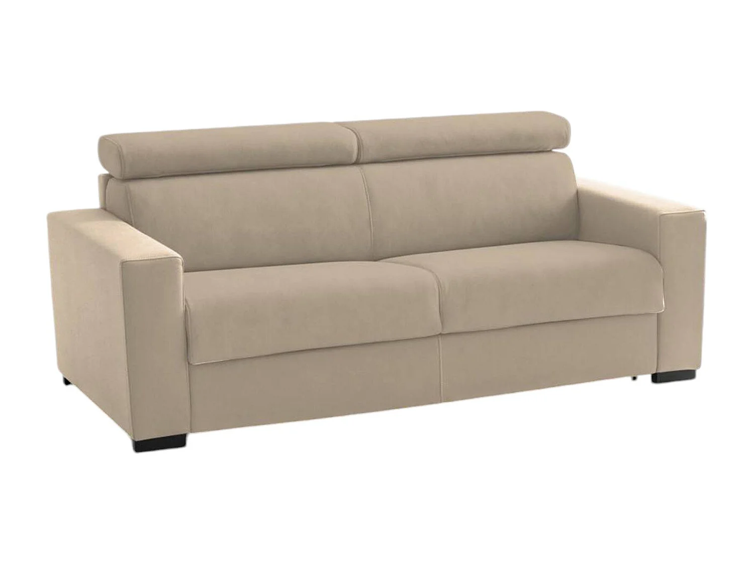 Canapé fixe Diannon, Grand Canapé 2 places, 100% Made in Italy, Canapé Salon, en tissu matelassé, avec appuis-tête réglables et accoudoirs fins, Cm 180x95h85, Beige