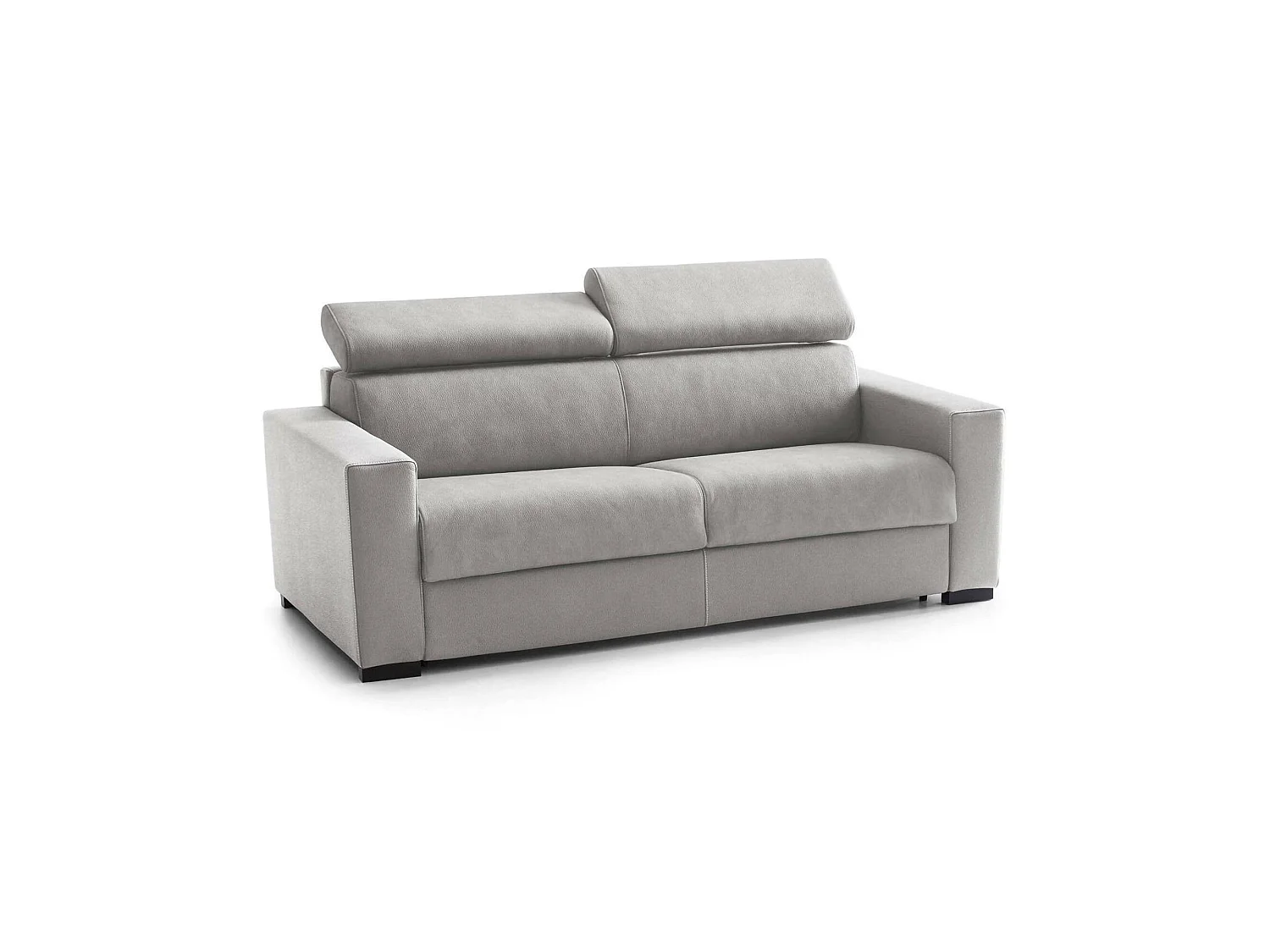 Sofá fijo Dkalul, Gran Sofá de 2 plaza, 100% Made in Italy, Sofá Sala de etar, en tela acolchada, con repoacabeza ajutable y repoabrazo etándar, Cm 200x95h85, Gri