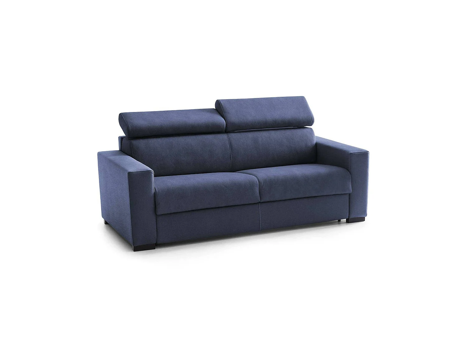 Canapé fixe Dgambar, Canapé 2 places, 100% Made in Italy, Canapé Salon, en tissu matelassé, avec appuis-tête réglables et accoudoirs standard, Cm 180x95h85, Bleu