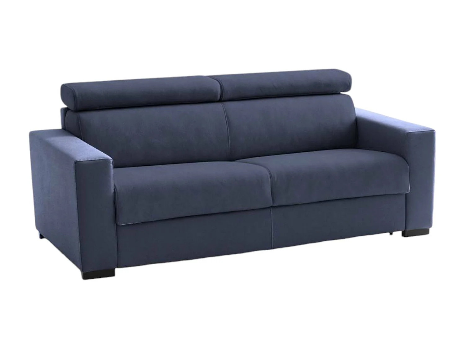 Canapé fixe Dpanad, canapé 2 places, 100% Made in Italy, Canapé de salon, en tissu rembourré, avec appuie-tête réglables et accoudoirs fins, 160x95h85 cm, Bleu