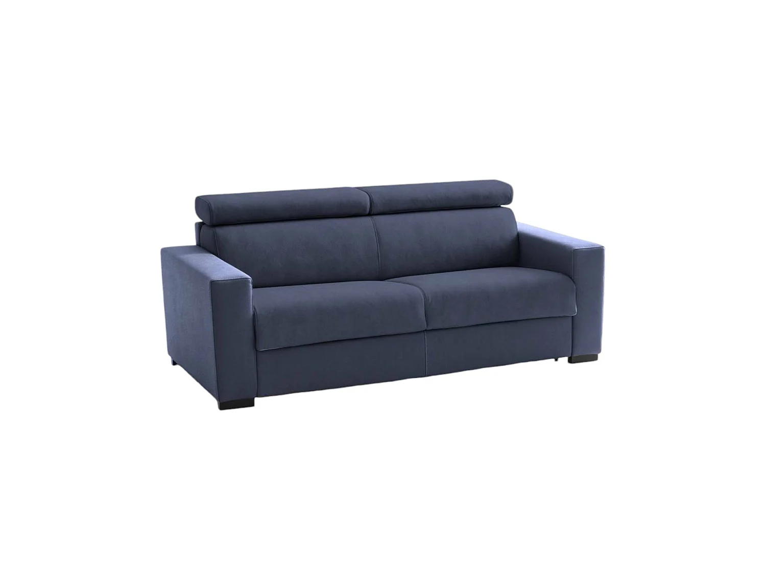 Canapé fixe Dpanad, canapé 2 places, 100% Made in Italy, Canapé de salon, en tissu rembourré, avec appuie-tête réglables et accoudoirs fins, 160x95h85 cm, Bleu