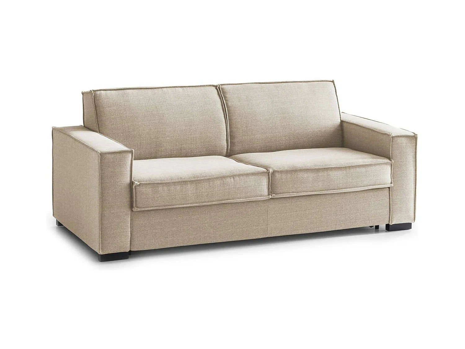 Canapé fixe Dospin, canapé 3 places, 100% Made in Italy, Canapé de salon en tissu, avec accoudoirs standards, 220x95h90 cm, Beige
