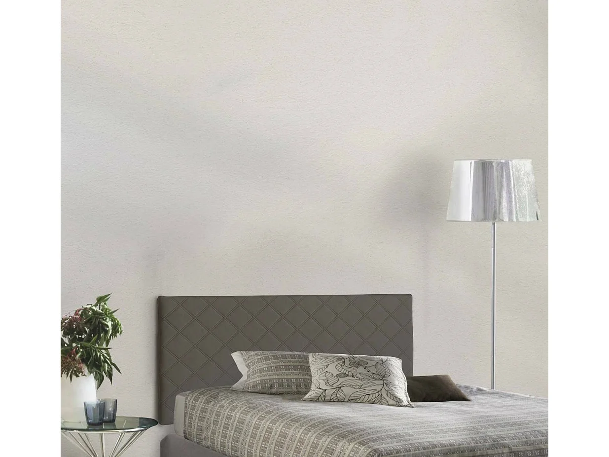 Lit queen size Dbernab, tête de lit murale en éco-cuir, 100% Made in Italy, convient pour un lit queen size, 130x60 cm, gris tourterelle