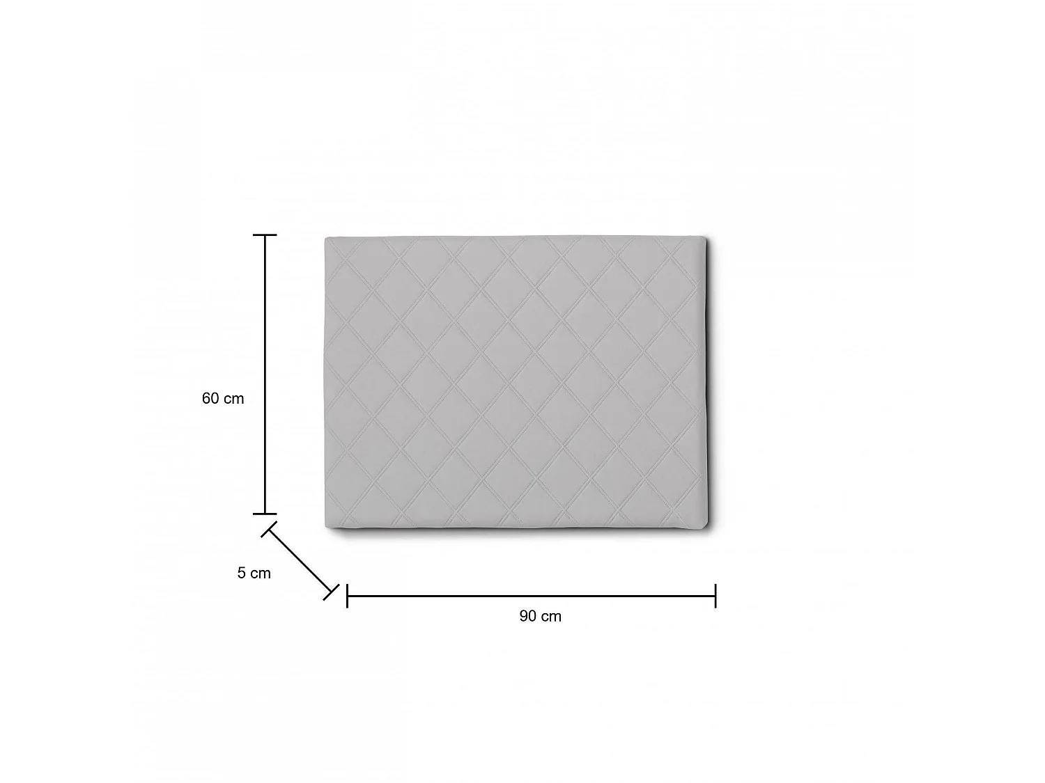 Lit simple Dbeukem, tête de lit murale en éco-cuir, 100% Made in Italy, adapté pour un lit simple, 90x60 cm, Blanc