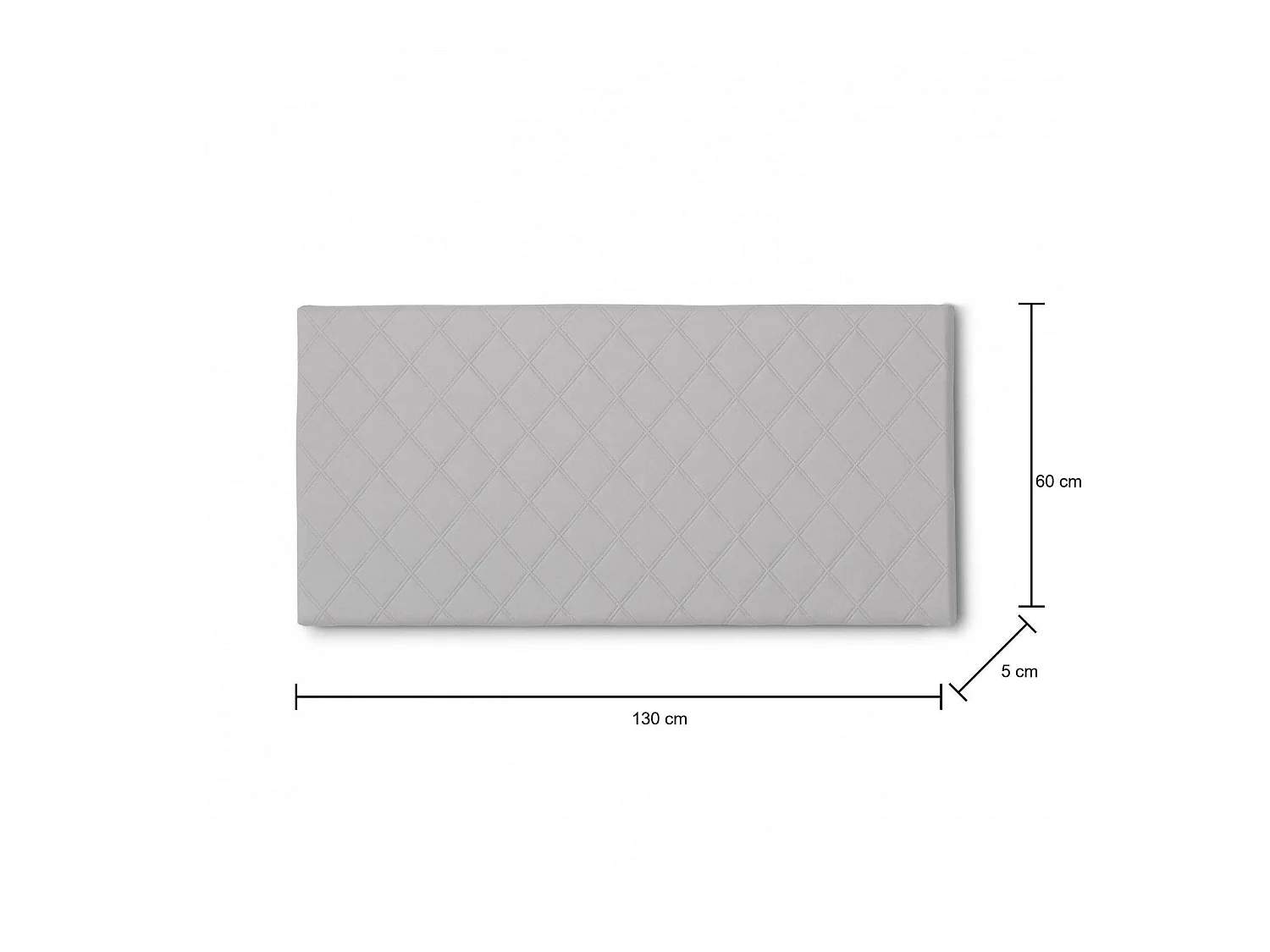 Lit queen size Dbernab, tête de lit murale en éco-cuir, 100% Made in Italy, adaptée pour un lit queen size, 130x60 cm, Blanc