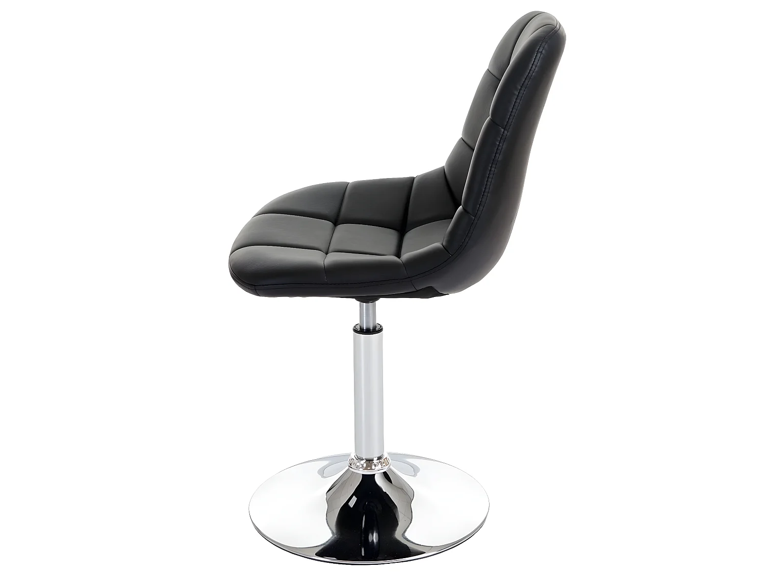 2x chaises de salle à manger en synthétique noir pied chromé pivotant CDS04423