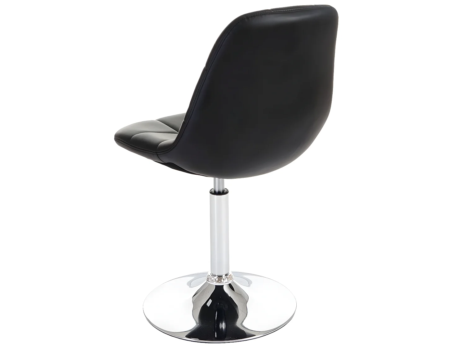 2x chaises de salle à manger en synthétique noir pied chromé pivotant CDS04423