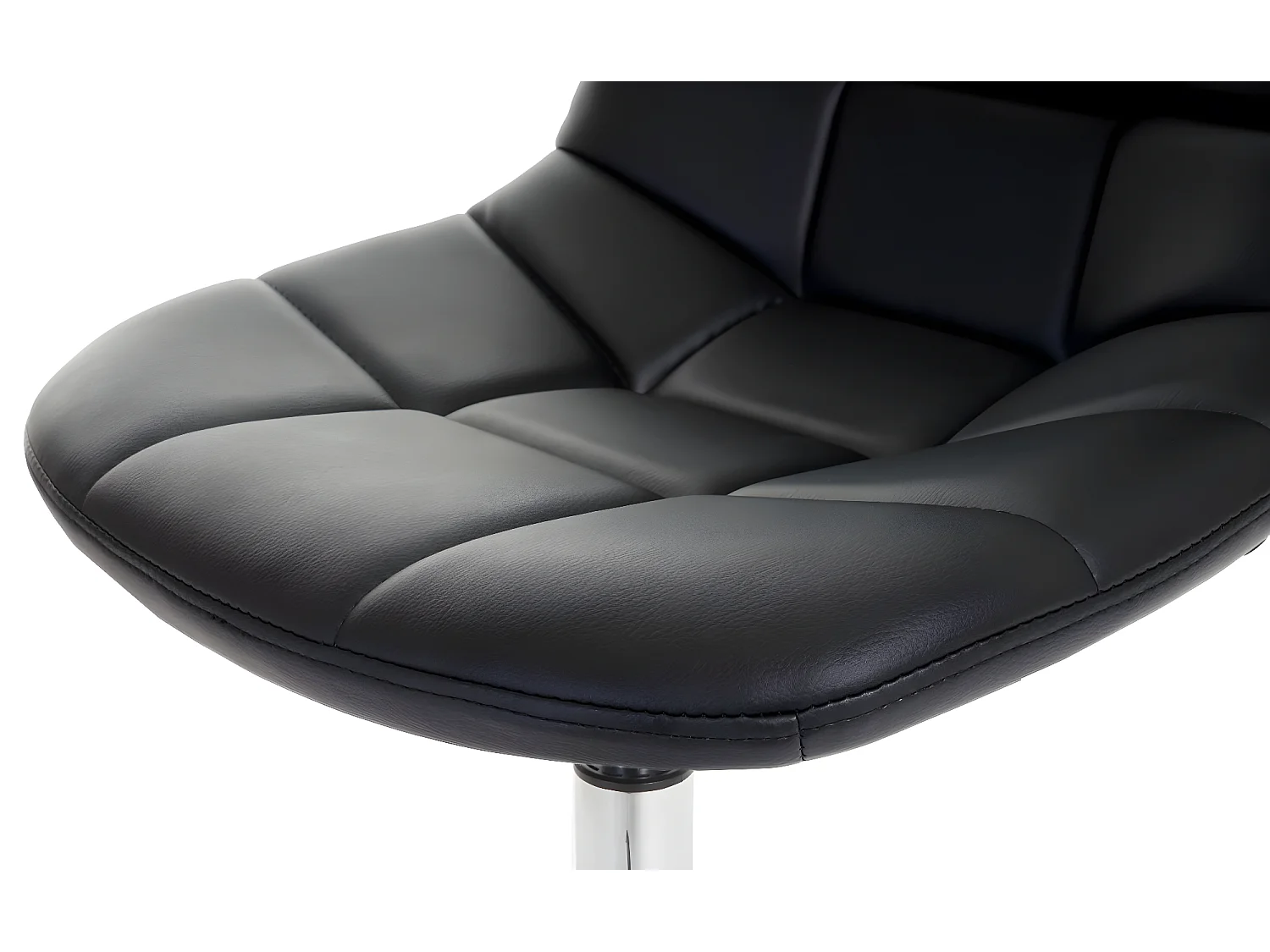 2x chaises de salle à manger en synthétique noir pied chromé pivotant CDS04423