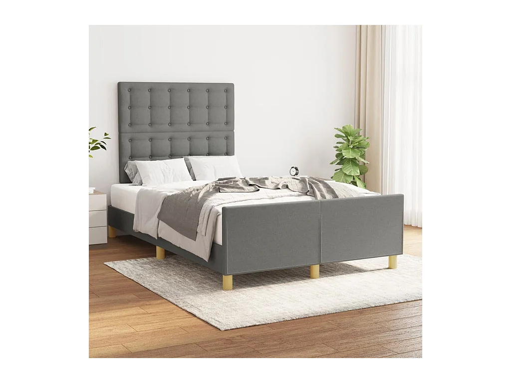 Giroletto senza Materasso Grigio Scuro 120x200 cm Tessuto