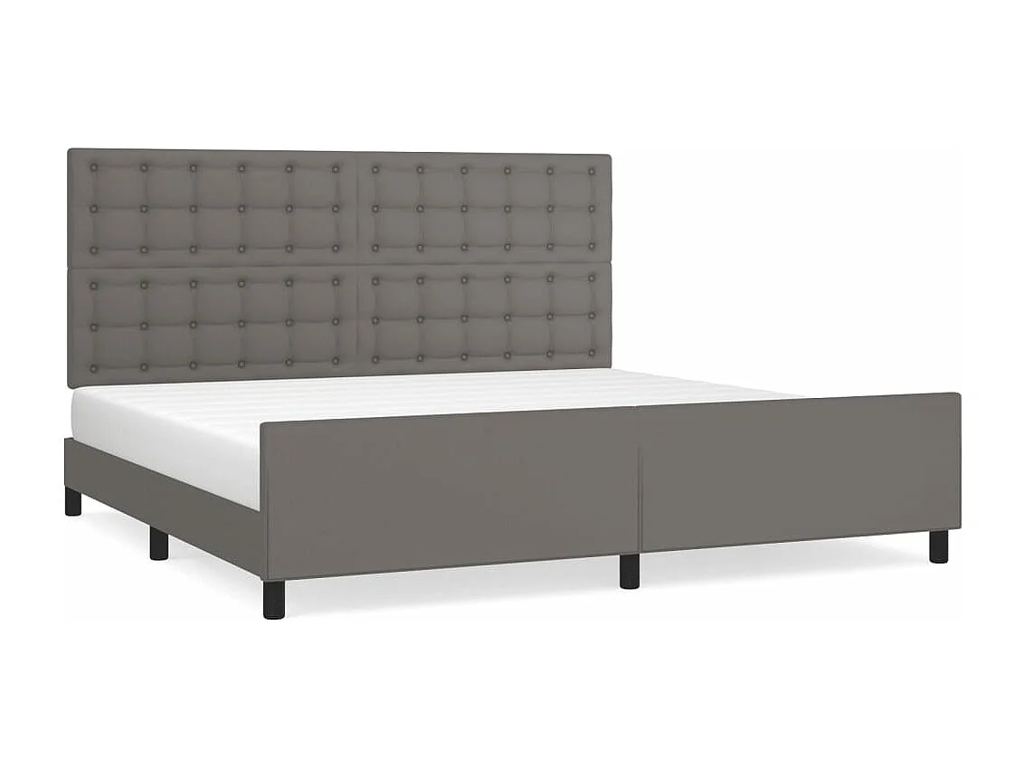 Cadre de lit sans matelas gris 200x200 cm similicuir