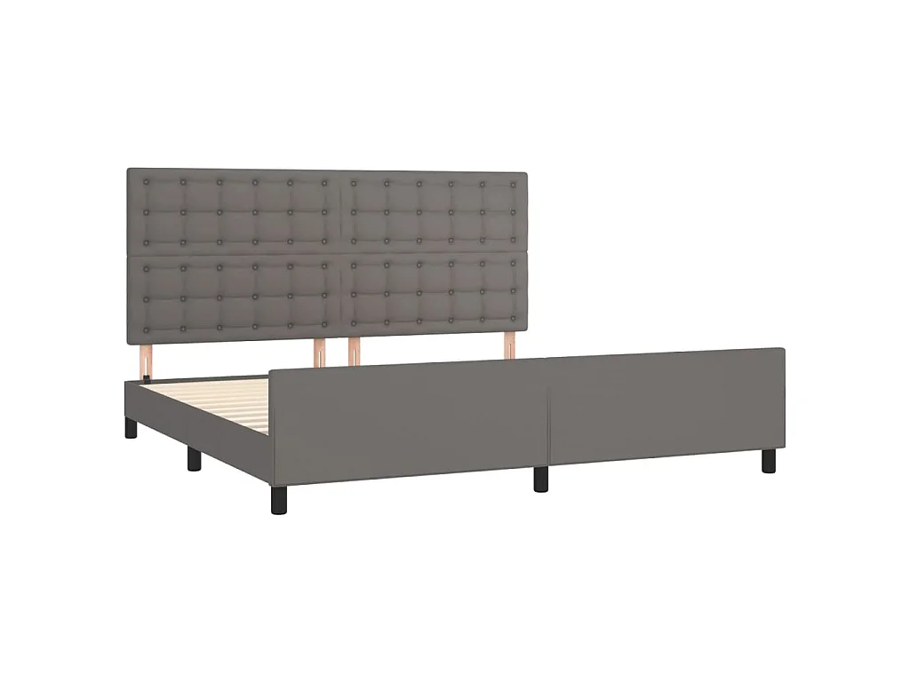 Cadre de lit sans matelas gris 200x200 cm similicuir