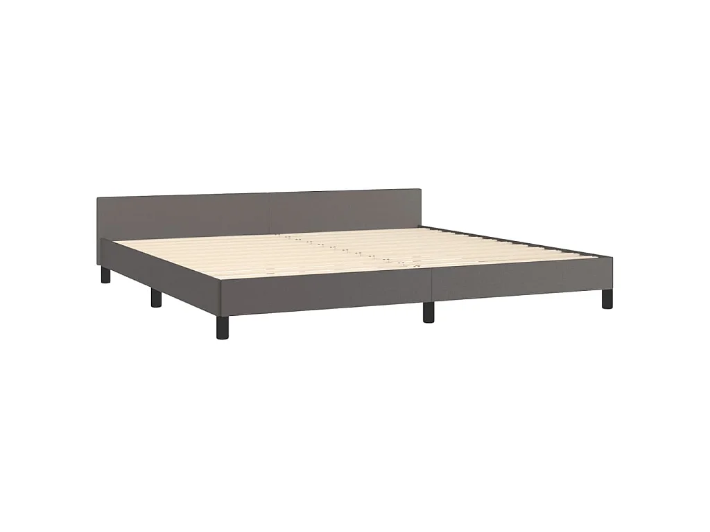 Cadre de lit sans matelas gris 200x200 cm similicuir