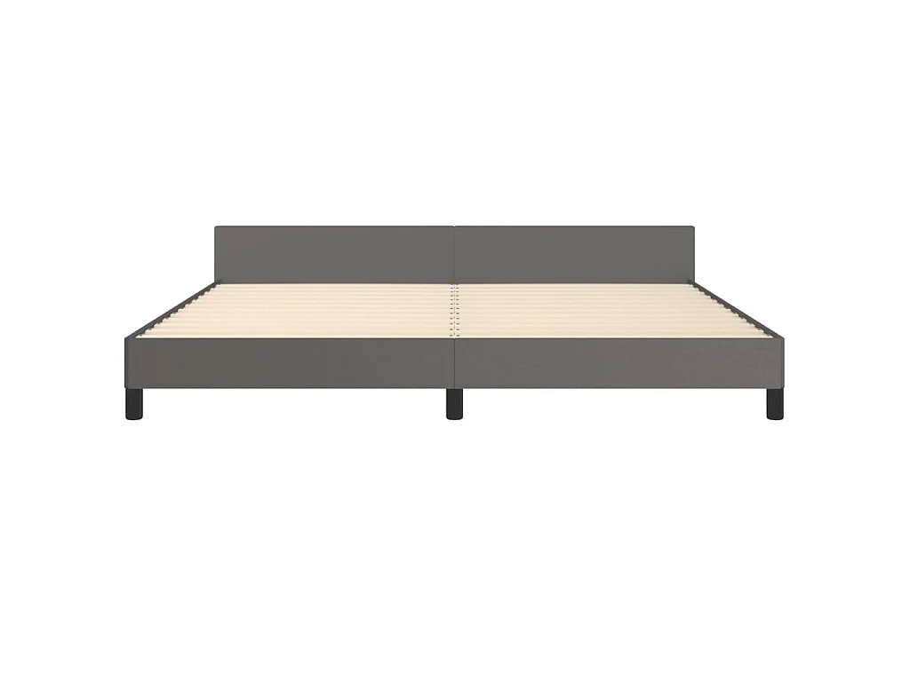 Cadre de lit sans matelas gris 200x200 cm similicuir