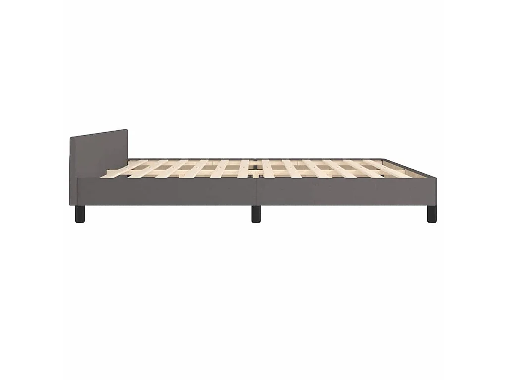 Cadre de lit sans matelas gris 200x200 cm similicuir